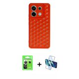 Marsilyan™- Redmi Note 13 Pro 5G Kılıf Zirve Form - Siyah 3D Antistatik Cam Ekran Koruyucu + Raze Metal Kamera Lens - Gs