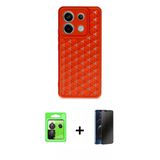 Marsilyan™- Redmi Note 13 Pro 5G Kılıf Zirve Form - Siyah 3D Antistatik Hayalet Cam Ekran Koruyucu + Raze Metal Kamera L