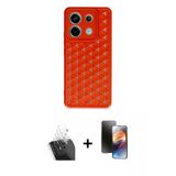 Marsilyan™- Redmi Note 13 Pro 5G Kılıf Zirve Form - Siyah 3D Antistatik Mat Seramik Nano Ekran Koruyucu + Kamera Lens Ko