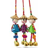 Marsilyan™- Renkli Boncuklu Şapkalı Bebek Rüzgar Çanı ALK5383 - 1