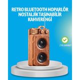 Marsilyan Retro Bluetooth Hoparlör Ahşap Görünümlü 5W Çift Stereo Ses - Renkli