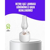 Marsilyan Retro Gaz Lambası Görünümlü Ledli Buhar Püskürtücü Aroma Difüzör - Ahşap