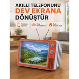 Marsilyan Retro Tv Telefon Ekran Büyütücü 12'' Hd Görüntü Büyütme Standlı Katlanabilir Telefon Tutucu - Renkli - standart