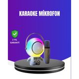Marsilyan Rgb Işıklı Astronot Bluetooth Hoparlör Karaoke Mikrofonlu - Ahşap