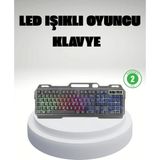 Marsilyan Rgb Işıklı Oyuncu Klavye Mouse Seti – Türkçe Q Ayarlanabilir Dpı Ergonomik ve Dayanıklı Tasarım - Renkli - standart