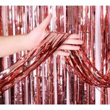 Marsilyan Rose Gold Püsküllü Kapı Perdesi - Parti, Bekarlığa Veda, Doğum Günü 1x2 M - Renkli - standart