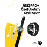 Marsilyan RS12 Pro+ 2025 Serisi Özel Üretim Full Ekranlı Akıllı Saat – Nabız ve Uyku Takibi, Bluetooth Arama, Garantili, Güçlü Batarya - Çok Renkli