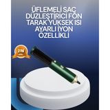 Marsilyan Saç Kurutma, Düzleştirici ve Tarak Tek Cihazda – 3 Kademeli Isı Ayarı - 0 - Siyah - 1