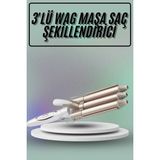 Marsilyan Saç Şekillendirici Wag Maşa Üçlü Yüksek Isı Ayarlı Seramik Kaplama - Renkli - standart