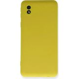 Marsilyan™- Samsung Galaxy A01 Core Kılıf Nano Içi Kadife Silikon - Sarı