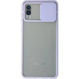 Marsilyan™- Samsung Galaxy A02 Kılıf Palm Buzlu Kamera Sürgülü Silikon - Lila