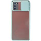 Marsilyan™- Samsung Galaxy A02S Kılıf Palm Buzlu Kamera Sürgülü Silikon - Turkuaz