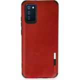 Marsilyan™- Samsung Galaxy A03S Kılıf Loop Deri Silikon - Kırmızı