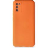 Marsilyan™- Samsung Galaxy A03S Kılıf Nano Içi Kadife Silikon - Turuncu