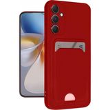 Marsilyan™- Samsung Galaxy A16 5g Kılıf Kelvin Kartvizitli Silikon - Kırmızı