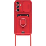 Marsilyan™- Samsung Galaxy A25 5g Kılıf Zuma Kartvizitli Yüzüklü Silikon - Kırmızı