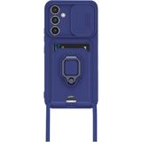 Marsilyan™- Samsung Galaxy A25 5g Kılıf Zuma Kartvizitli Yüzüklü Silikon - Lacivert