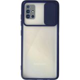 Marsilyan™- Samsung Galaxy A71 Kılıf Palm Buzlu Kamera Sürgülü Silikon - Lacivert