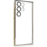 Marsilyan™- Samsung Galaxy S23 Ultra Kılıf Razer Lensli Silikon - Gold