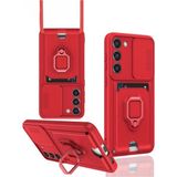 Marsilyan™- Samsung Galaxy S24 Plus Kılıf Zuma Kartvizitli Yüzüklü Silikon - Kırmızı