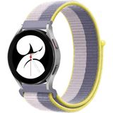 Marsilyan Samsung Galaxy Watch 4 Hasırlı Cırtcırtlı Kordon - Gri-Beyaz - Renkli - 1