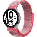 Marsilyan Samsung Galaxy Watch 4 Hasırlı Cırtcırtlı Kordon - Pembe - Renkli - 1