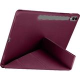 Marsilyan Samsung Galaxy X610 Tab S9 Fe Plus 12.4 Kılıf Kalemlikli Mars Tablet Kılıfı - Mürdüm - Renkli