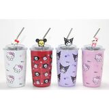 Marsilyan Sanrio Hello Kitty & Kuromi Figürlü Isı Muhafazalı Metal Pipetli Çelik Kupa ALK4428 - Renkli - standart