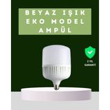 Marsilyan Şarjlı LED Torch Ampul 30 Watt Beyaz Işık Enerji Tasarruflu - Renkli
