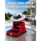 Marsilyan Şarjlı Rgb Projektör Lamba Güneş Enerjili Çok Fonksiyonlu Disco Işık Lambası