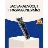 Marsilyan- Şarjlı Sessiz Çalışan Saç ve Sakal Şekillendirici Profesyonel Erkek Tıraş Makinesi - 1