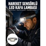 Marsilyan Şarjlı Wave Sensörlü LED Kafa Feneri Outdoor Kullanım Yeni Nesil - MCT7444-2510 - Çok Renkli