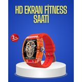Marsilyan Şeffaf Tasarımlı Akıllı Saat Dokunmatik Ekranlı - 35 - 48 mm - 1 - 01P-Pembe