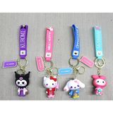Marsilyan- Silikon Kuromi, Hello Kitty, My Melody Anahtarlık - Renkli - standart