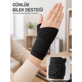Marsilyan Siyah El Bilek Desteği Cırtlı Ayarlanabilir Başparmak Geçişli Bileklik Spor Bandajı - Renkli - standart