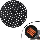 Marsilyan™- Siyah Isıya Dayanıklı Yıkanılabilir Silikon Fırın ve Airfryer Yuvarlak Model Pişirme Matı 23 cm BX40 - Renkli - standart