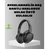 Marsilyan Siyah Kablosuz Bluetooth Kulaklık 300 Mah Hızlı Şarj Katlanabilir Pedli - Çok Renkli