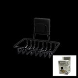 Marsilyan™- Siyah - Metal Katı Sabunluk Kare Güçlü Yapışkanlı 11X12.5X11CM BX40 - Renkli - standart