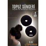 Marsilyan Siyah Mini Saç Topuz Süngeri 2 Adet 6 cm Çap 2.5 cm Kalınlık 721884