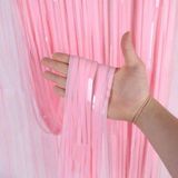Marsilyan Soft Pembe Püsküllü Kapı Perdesi - Parti, Baby Shower, Cinsiyet Partisi 1x2 M - Renkli - standart
