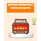 Marsilyan Şömine Alev Işıklı Solar Bluetooth Hoparlör – 7W Güçlü Ses, Fm Radyo