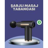 Marsilyan- Sporcu Kas Masaj Tabancası 6 Kademe Güçlü Titreşim 4 Başlık Şarjlı Masaj Aleti - Renkli - standart