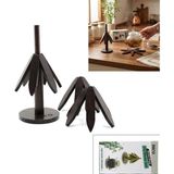 Marsilyan Standlı=ağaç Model 2pcs Ahşap Bambu Katlanır Nihale Yapraklı Çiçek Modeli= Çap: 20CM (4887) - Renkli