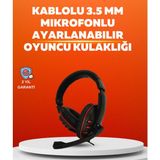 Marsilyan Stereo Kırmızı Gaming Kulaklığı Yumuşak Pedli Mikrofonlu - -- - 1
