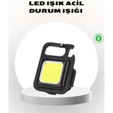 Marsilyan Süper Parlak 800 Lümen LED Fener – USB Şarjlı 3 Işık Modlu Mini Taşınabilir ve Anahtarlık - 1 - 0 - Siyah