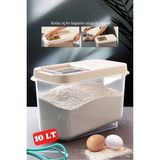 Marsilyan Sürgülü Kapaklı 10 Lt Erzak Bakliyat Un Şeker Saklama Kabı