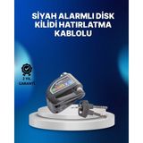 Marsilyan- Suya Dayanıklı 110DB Alarmlı Çelik Disk Kilidi - Renkli - standart
