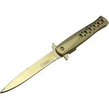 Marsilyan Tac-Force 1111A T-Lite Gold Kamp / Av Çakısı 23CM- Yarı Otomatik, Metal Sap, Kemerlikli