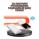 Marsilyan- Taşınabilir 10000 Mah Powerbank – Dijital Göstergeli, Type-C ve USB Çıkışlı