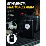 Marsilyan Taşınabilir Araç Hava Pompası Analog Manometreli Lastik Şişirme Pompası
